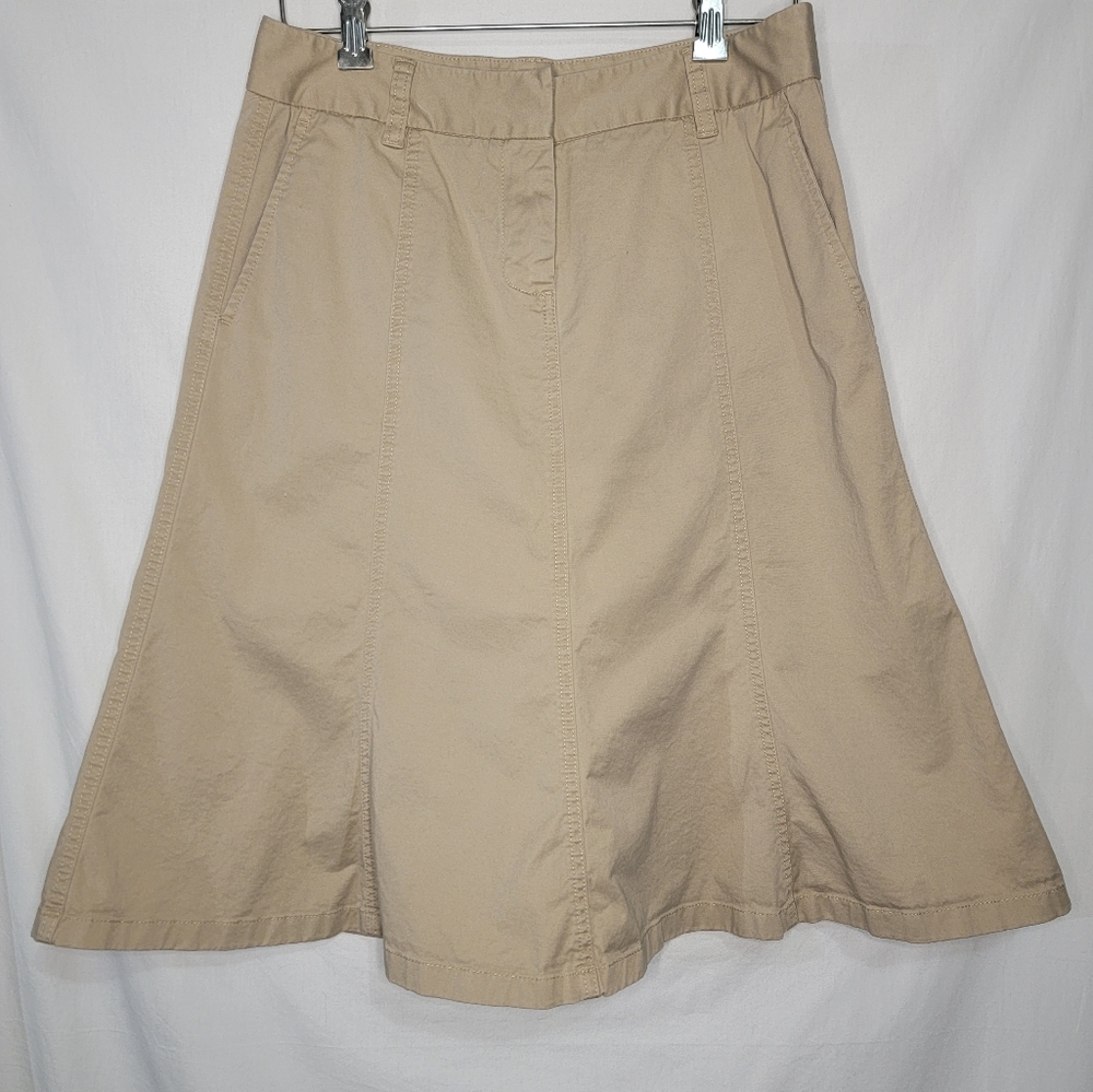 LL Bean Khaki Skirt Size 0
